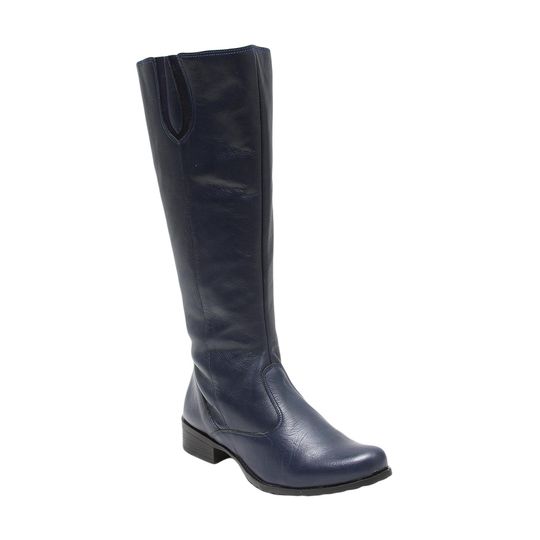 BOTA COURO MARINHO